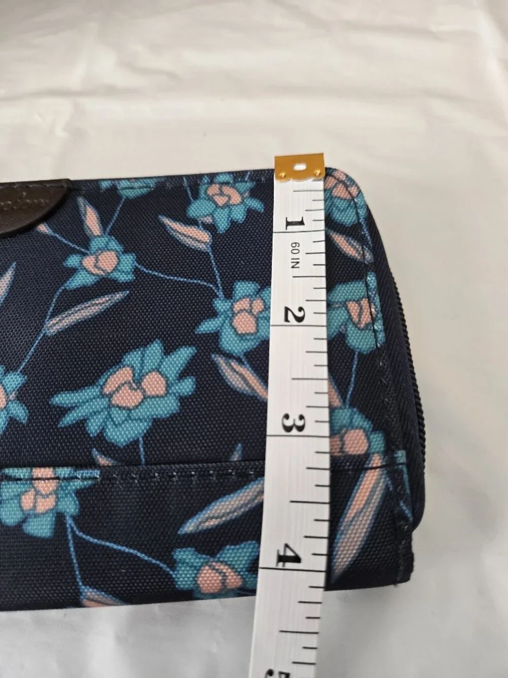 Travelon Navy Floral Zip Around Wallet Organizer
